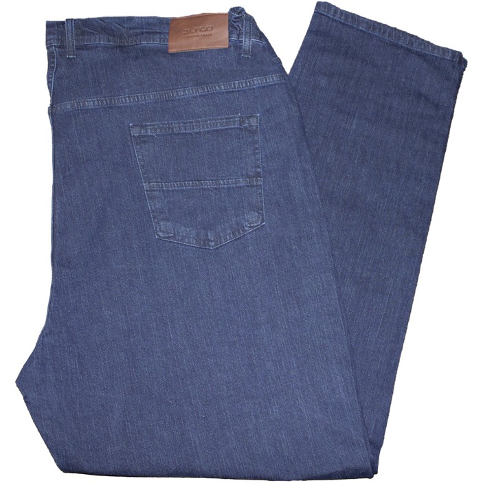 Blugi barbatesti albastru inchis cu elatic in lateral croiala clasica