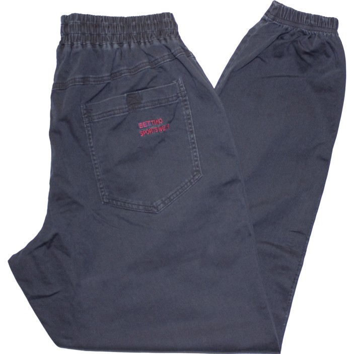 Blugi subtiri bleumarin cu elatic si snur in talie, croiala clasica