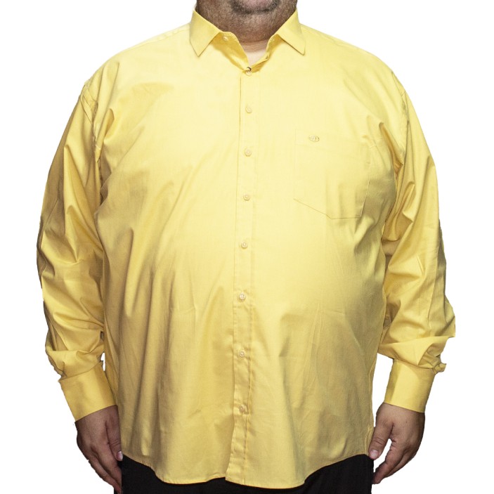 Camasa barbateasca maneca lunga galben uni