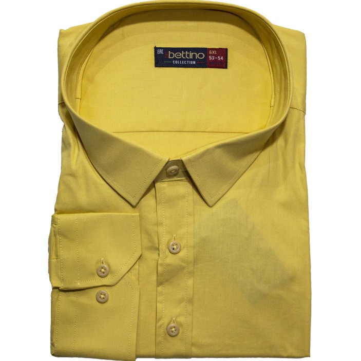 Camasa barbateasca maneca lunga galben uni