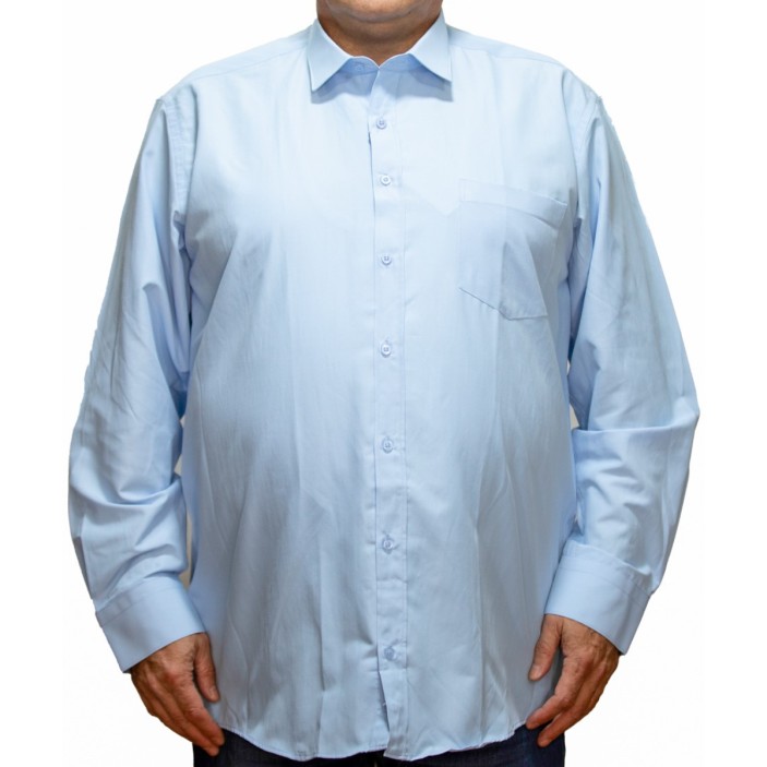 Camasa  barbateasca  maneca lunga bleu deschis  uni