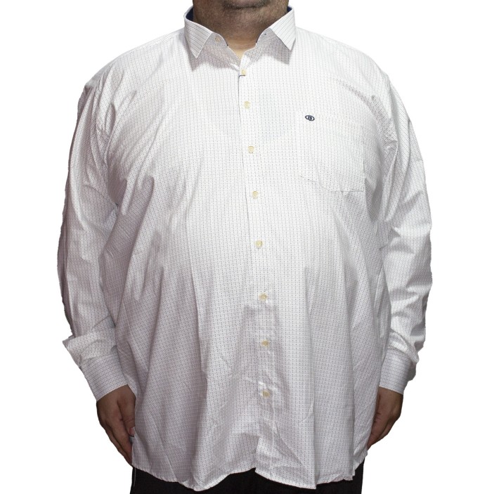 Camasa barbateasca maneca lunga alba cu imprimeu