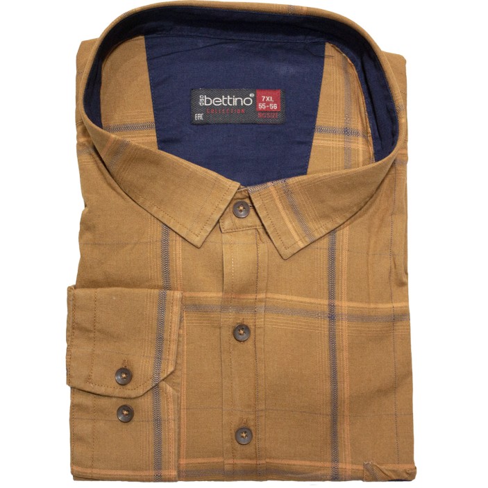 Camasa barbateasca caramiziu maneca lunga in carouri