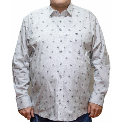 Camasa  barbateasca maneca lunga cu imprimeu gri elegant