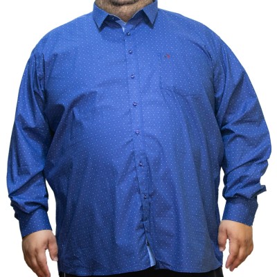 Camasa  barbateasca maneca lunga cu imprimeu albastru elegant