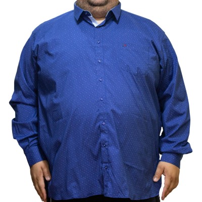 Camasa barbateasca maneca lunga cu imprimeu albastru