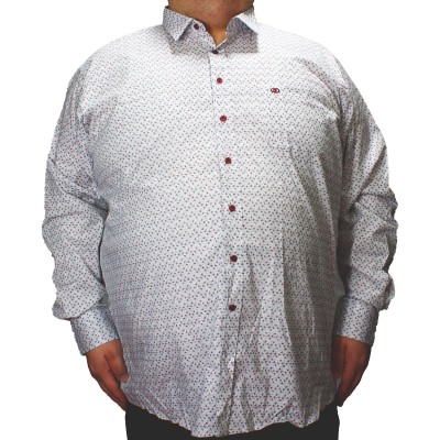 Camasa barbateasca maneca lunga cu imprimeu alb-negru-rosu