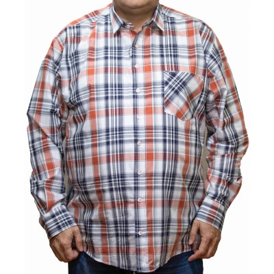 Camasa  barbateasca maneca lunga in carouri multicolore negru-rosu-gri