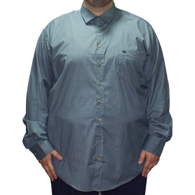 Camasa barbateasca maneca lunga verde cu imprimeu  