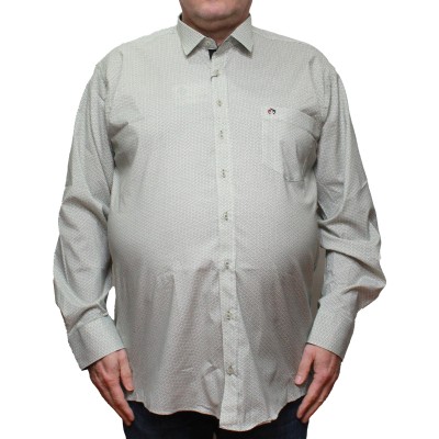 Camasa  barbateasca maneca lunga cu imprimeu bej