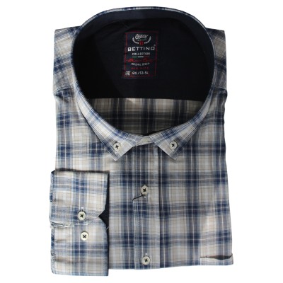 Camasa  barbateasca maneca lunga in carouri bicolore clasic