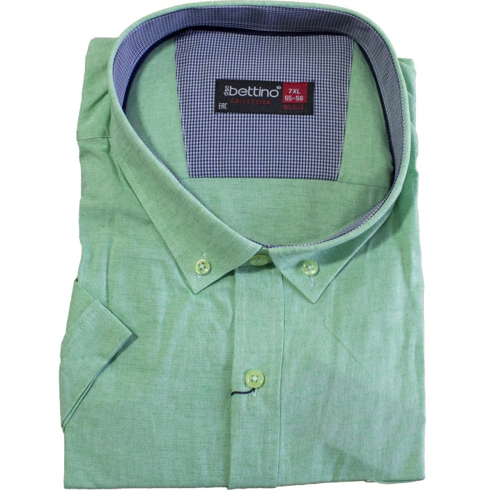 Camasa barbateasca in maneca scurta verde uni in