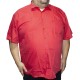 Camasa barbateasca maneca scurta rosie uni