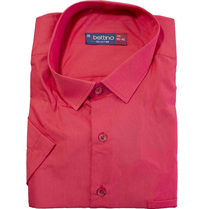 Camasa barbateasca maneca scurta rosie uni