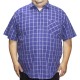 Camasa barbateasca maneca scurta in carouri albastru bleu