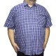 Camasa barbateasca maneca scurta in carouri albastru-bleumarin