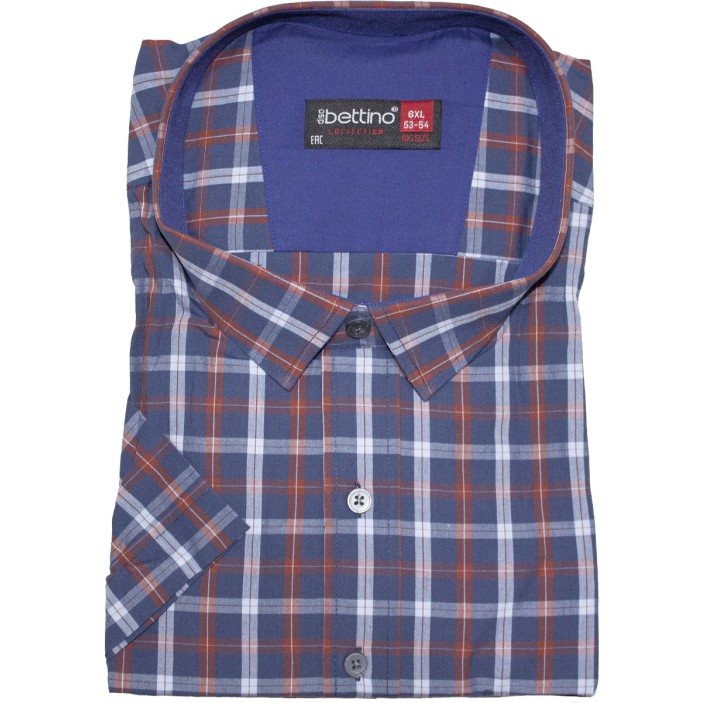 Camasa barbateasca maneca scurta in carouri rosu gri