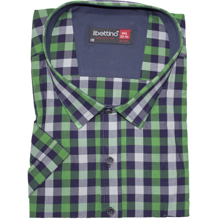 Camasa barbateasca maneca scurta in carouri verde negru