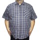 Camasa barbateasca maneca scurta in carouri negru-bleu