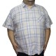 Camasa barbateasca maneca scurta in carouri bleu-bej