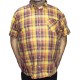 Camasa barbateasca maneca scurta in carouri galben-portocaliu