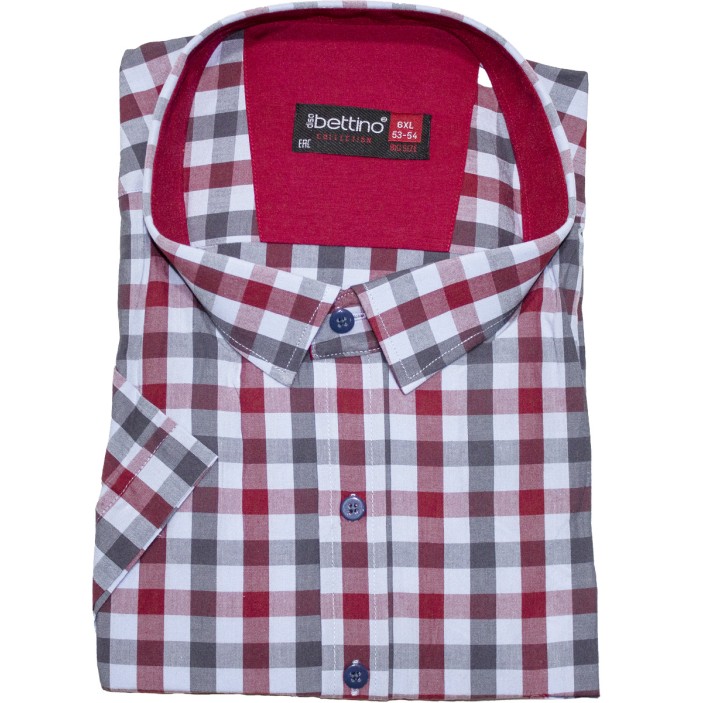 Camasa barbateasca maneca scurta in carouri rosu bleu