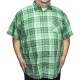 Camasa barbateasca maneca scurta in carouri verde-bleumarin