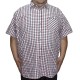 Camasa barbateasca maneca scurta in carouri alb visiniu