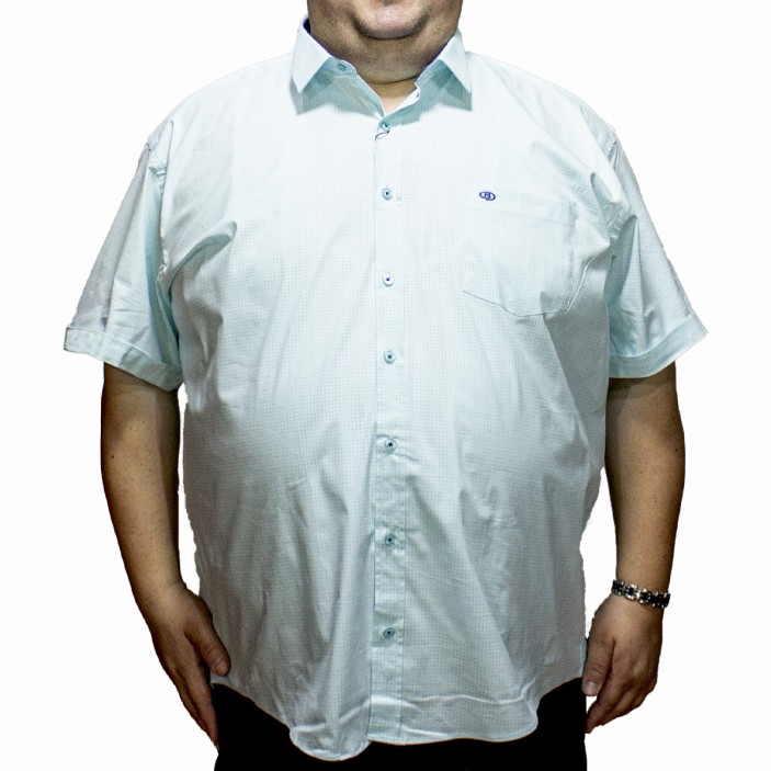 Camasa barbateasca maneca scurta verde pal cu imprimeu