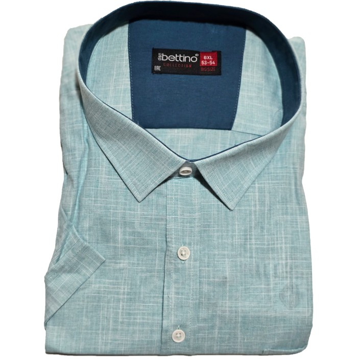 Camasa barbateasca maneca scurta din in verde inchis cu insertii