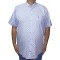 Camasa barbateasca maneca scurta bleu cu imprimeu 