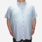 Camasa barbateasca maneca scurta bleu cu insertii