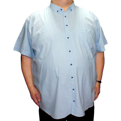 Camasa barbateasca maneca scurta bleu cu insertii
