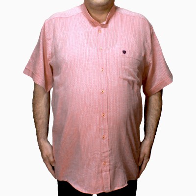 Camasa barbateasca maneca scurta, cu guler tunica si cu imprimeu 