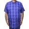 Camasa barbateasca maneca scurta in carouri mari albastru cobalt