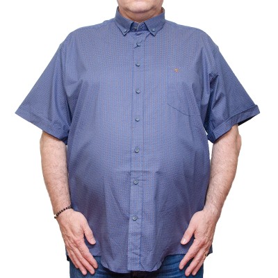 Camasa barbateasca maneca scurta bleumarin cu imprimeu clasic