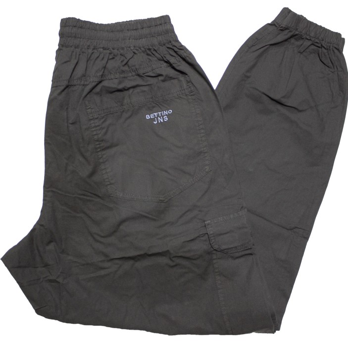 Pantaloni subtiri negri cu elatic si snur in talie, croiala clasica