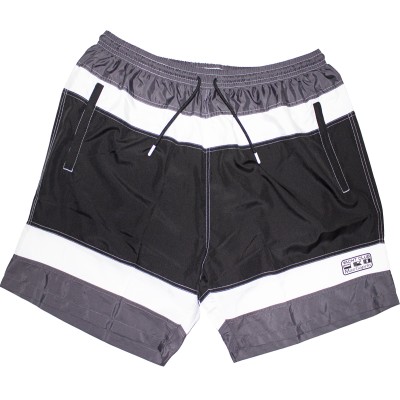 Pantaloni scurti negri multicolori  pentru barbati, croiala clasica