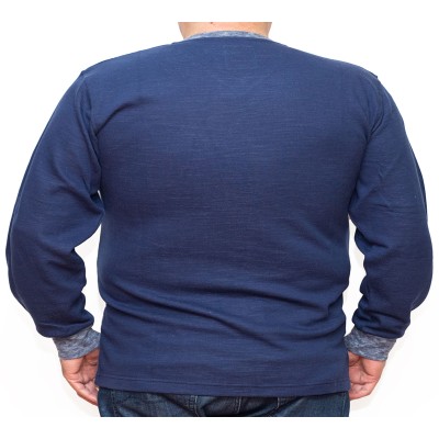 Bluza barbatesca groasa albastra cu imprimeu si anchior