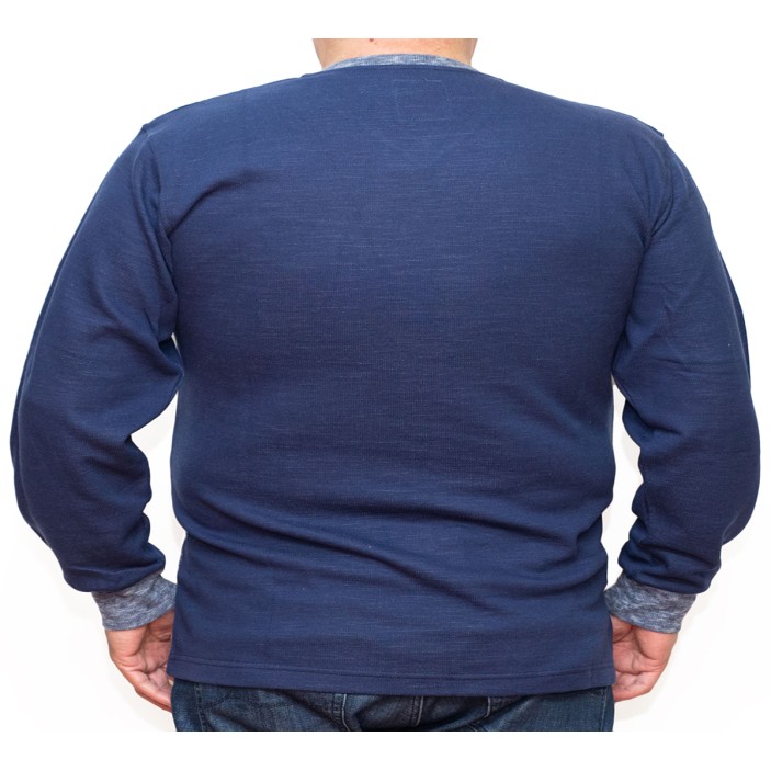Bluza barbatesca groasa albastra cu imprimeu si anchior