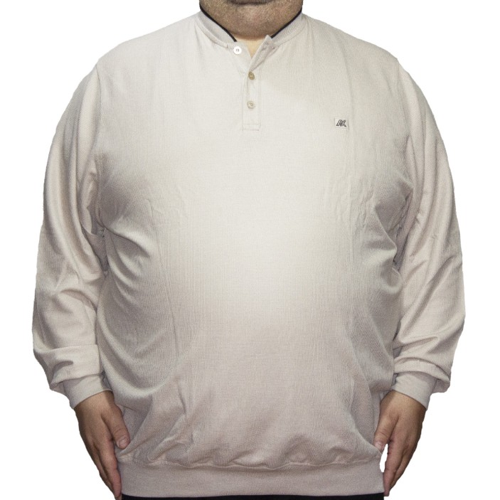 Bluza barbatesca bej cu anchior, cu nasturi