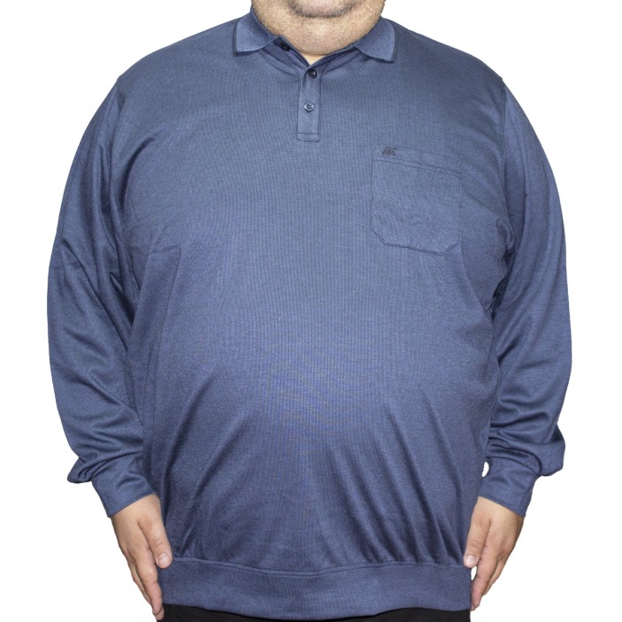 Bluza barbatesca bleu inchis cu guler si cu imprimeu