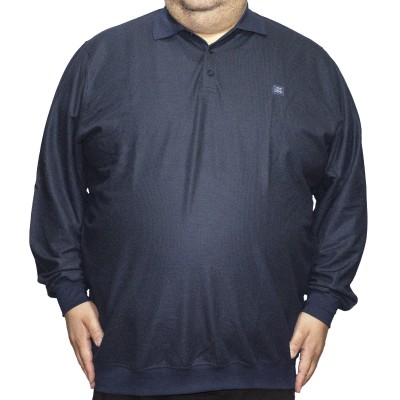 Bluza barbatesca bleu inchis cu guler