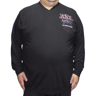Bluza barbatesca neagra cu anchior si cu imprimeu