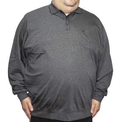 Bluza barbatesca negru - gri cu guler si cu imprimeu