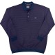 Bluza barbatesca bleumarin in dungi rosii si cu guler
