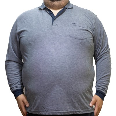 Bluza barbatesca gri deschis cu guler