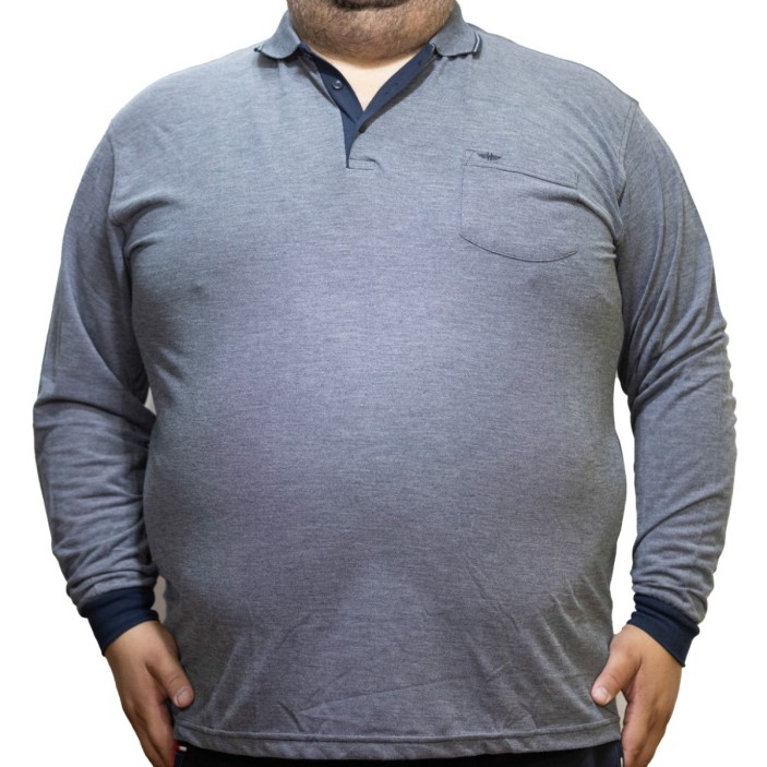 Bluza barbatesca gri deschis cu guler