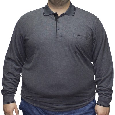 Bluza barbatesca gri inchis cu guler 