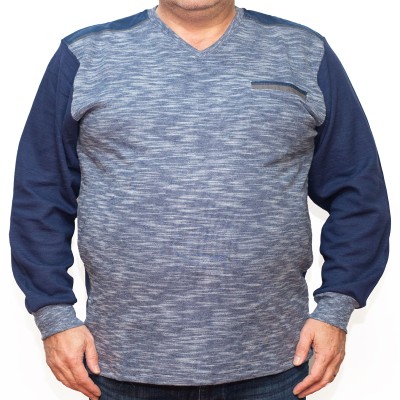 Bluza barbatesca groasa albastra cu imprimeu si anchior